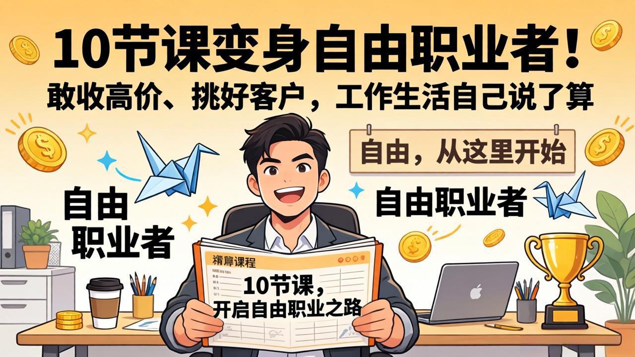 10 节课变身自由职业者！敢收高价、挑好客户，工作生活自己说了算-星火轻创