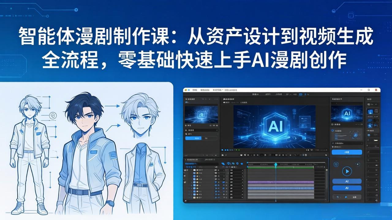 智能体漫剧制作课：从资产设计到视频生成全流程，零基础快速上手AI漫剧创作-小艾项目网