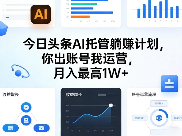 今日头条AI托管躺賺计划，你出账号我运营，月入最高1W+【揭秘】-小艾项目网