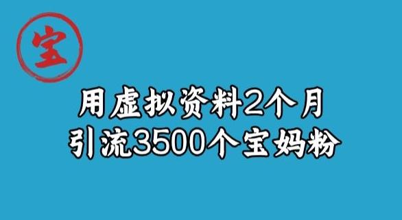 宝哥虚拟资料项目，2个月引流3500个宝妈粉-星火轻创