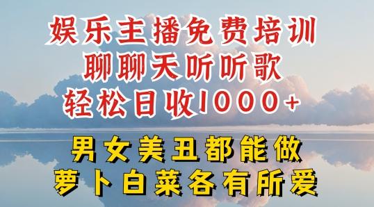 娱乐主播免费培训聊聊天听听歌轻松日收1K+，男女美丑都能做萝卜白菜各有所爱【揭秘】-星火轻创