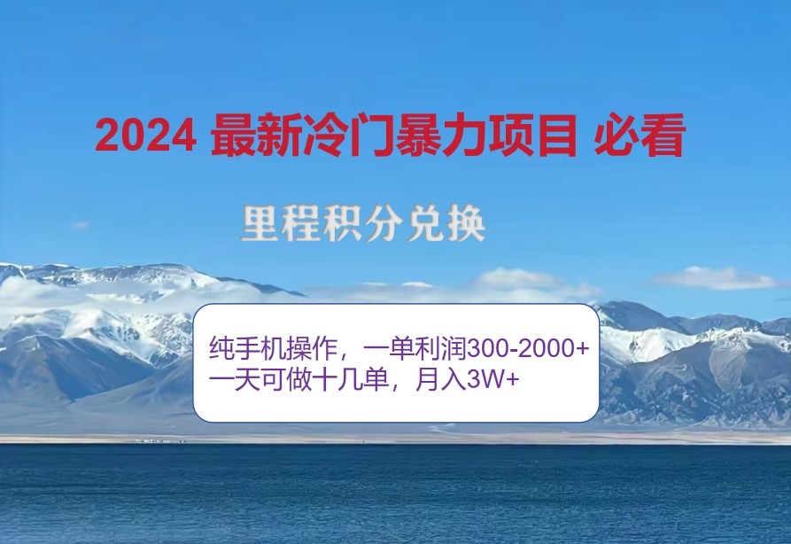 2024惊爆冷门暴利，里程积分最新玩法，高爆发期，一单300+—2000+-星火轻创