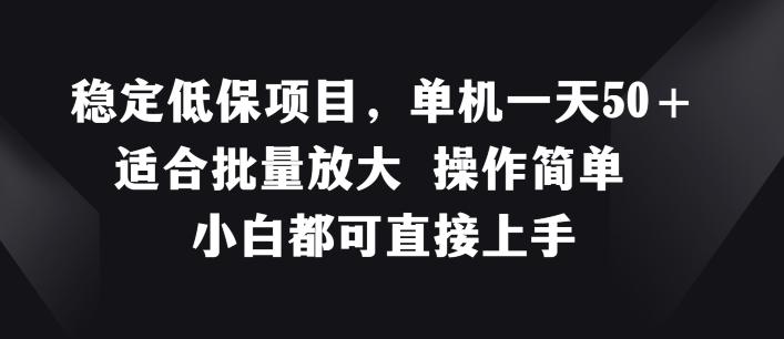 稳定低保项目,单机一天50+适合批量放大 操作简单 小白都可直接上手【揭秘】