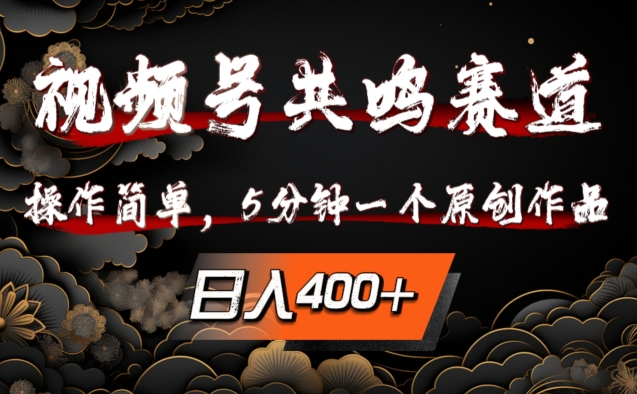 视频号共鸣赛道，操作简单，5分钟1个原创作品，日入几张【揭秘】-小艾项目网