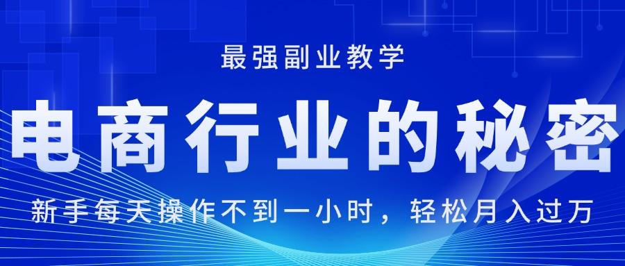 电商行业的秘密，新手每天操作不到一小时，月入过万轻轻松松，最强副业…-星火轻创