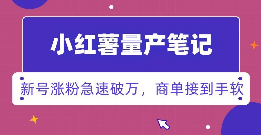 小红书量产笔记，一分种一条笔记，新号涨粉急速破万，新黑马赛道，商单接到手软【揭秘】-星火轻创