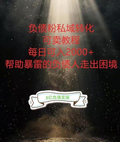 负债粉掘金计划，帮助负债者解决问题，债务规划，债务重组，最好的变现方式【揭秘】-星火轻创