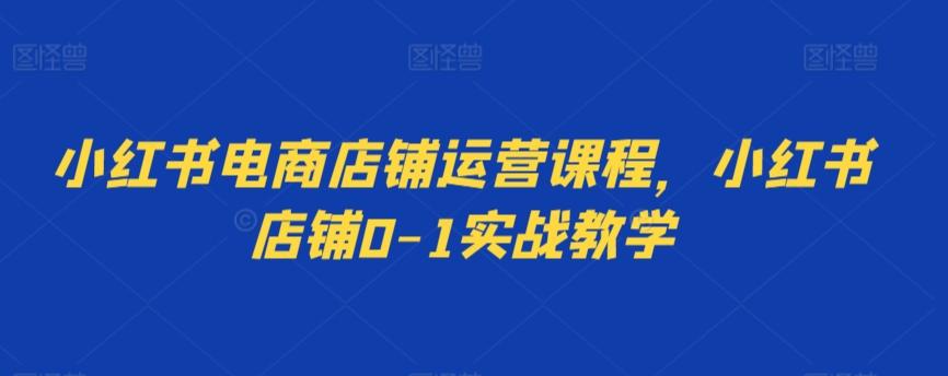 小红书电商店铺运营课程，小红书店铺0-1实战教学-星火轻创