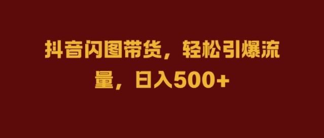 抖音闪图带货，轻松引爆流量，日入几张【揭秘】-星火轻创