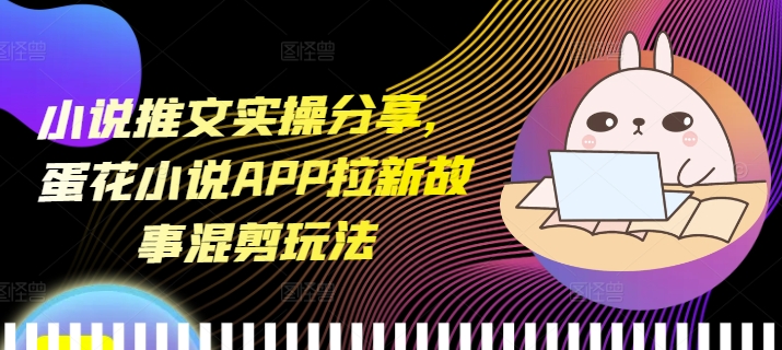 小说推文实操分享，蛋花小说APP拉新故事混剪玩法-星火轻创