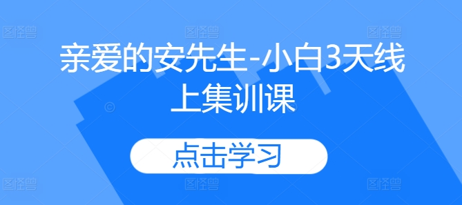 亲爱的安先生-小白3天线上集训课-星火轻创