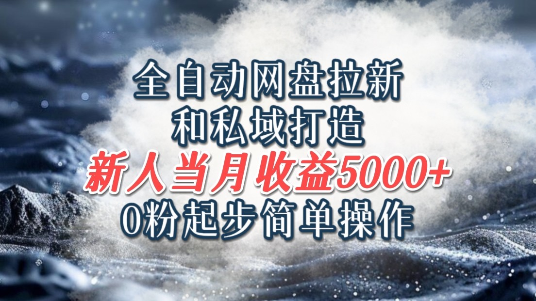 全自动网盘拉新和私域打造,0粉起步简单操作,新人入门当月收益5000以上-星火轻创