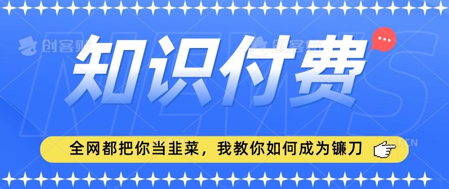 2024最新知识付费项目，小白也能轻松入局，全网都在教你做项目，我教你做镰刀【揭秘】-星火轻创