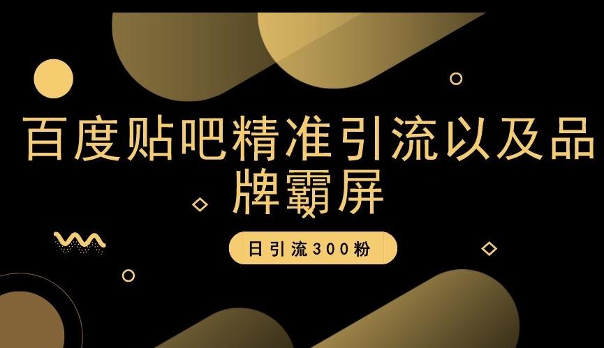 百度贴吧精准引流以及品牌霸屏，日引流300粉【揭秘】-星火轻创