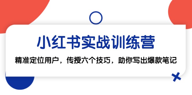 小红书实战训练营：精准定位用户，传授六个技巧，助你写出爆款笔记-星火轻创