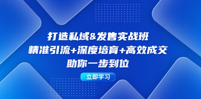 打造私域&发售实操班：精准引流+深度培育+高效成交，助你一步到位-星火轻创