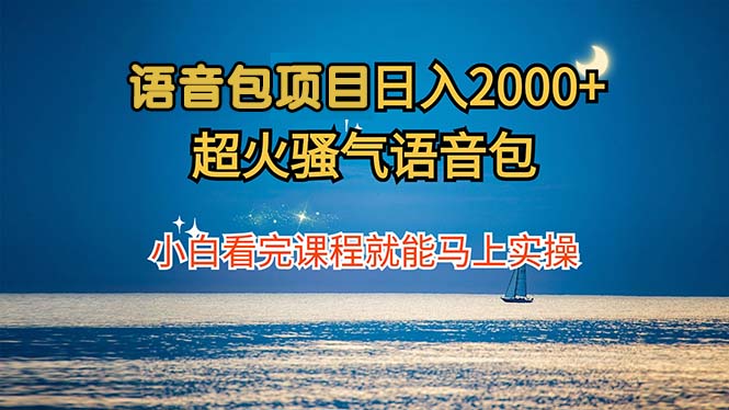 语音包项目 日入2000+ 超火骚气语音包小白看完课程就能马上实操-星火轻创
