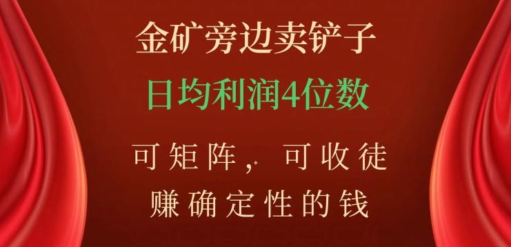金矿旁边卖铲子，赚确定性的钱，可矩阵，可收徒，日均利润4位数【揭秘】-星火轻创