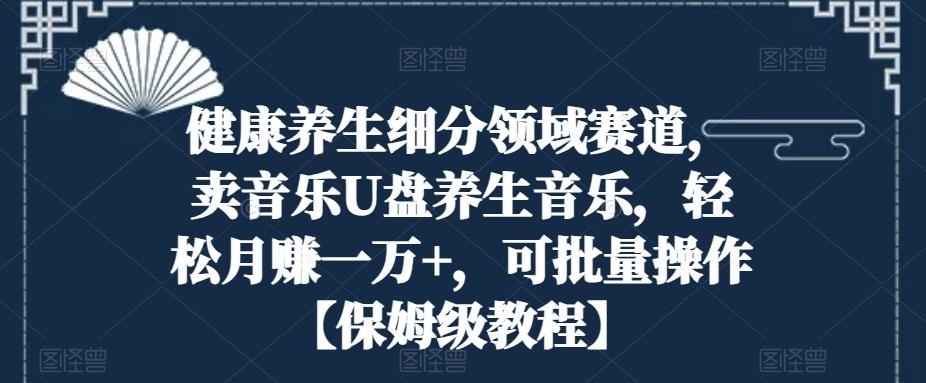 健康养生细分领域赛道，卖音乐U盘养生音乐，轻松月赚一万+，可批量操作【保姆级教程】-星火轻创