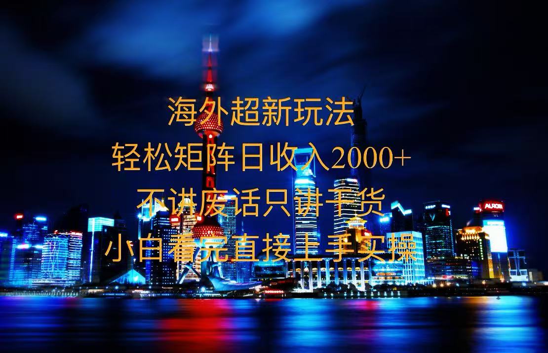 2025全新海外暴力玩法，操作简单，小白轻松上手-星火轻创