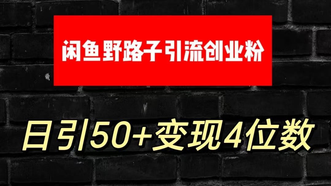 大眼闲鱼野路子引流创业粉，日引50+单日变现四位数-星火轻创