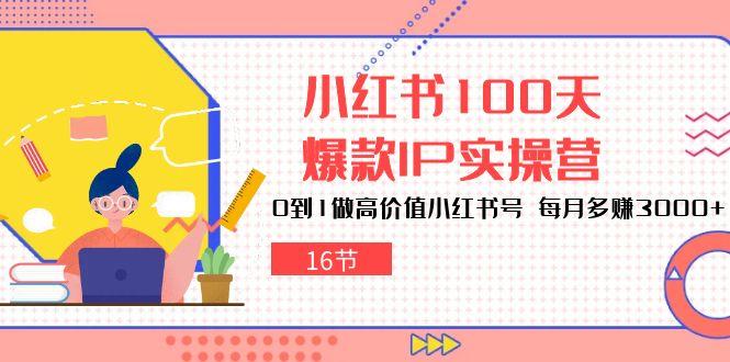 小红书100天-爆款IP实操营，0到1做高价值小红书号 每月多赚3000+(16节-星火轻创