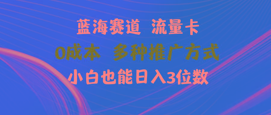 蓝海赛道 流量卡 0成本 小白也能日入三位数-星火轻创