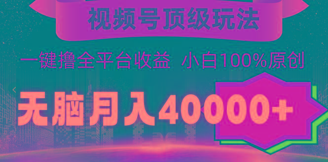 (9281期)视频号顶级玩法，无脑月入40000+，一键撸全平台收益，纯小白也能100%原创-星火轻创