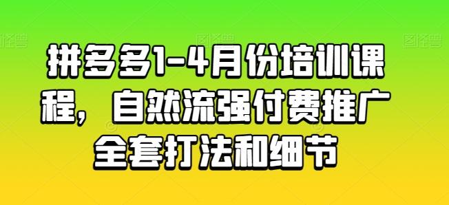 拼多多1-4月份培训课程，自然流强付费推广全套打法和细节-星火轻创
