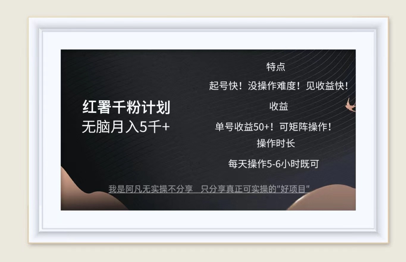 红薯千粉计划无脑月入5千+！既做既赚！-星火轻创