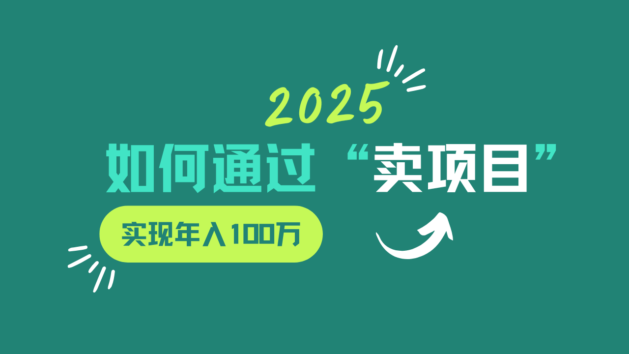 2025年如何通过“卖项目”实现年入100w-星火轻创