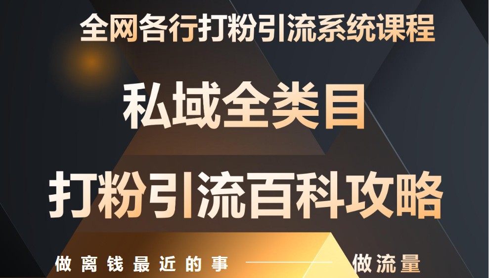月入9万:全网唯一私域打粉引流神课,零基础手把手带你引流变现-星火轻创