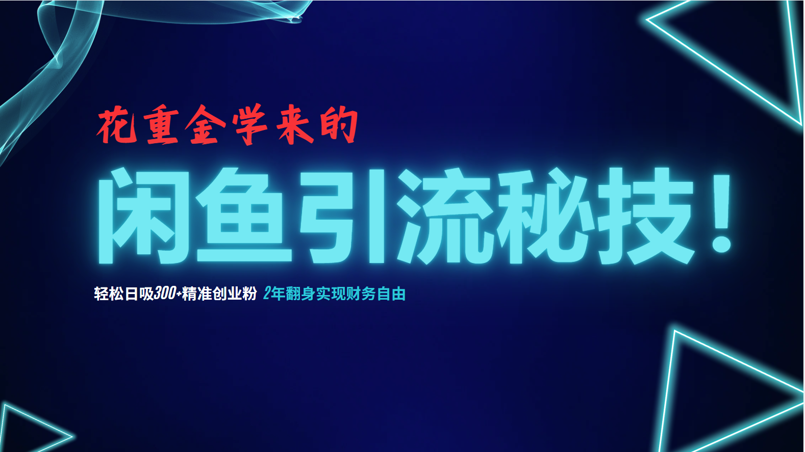 花重金学来的闲鱼引流秘技！轻松日吸300+精准创业粉，每天躺赚5000+，2...-小艾项目网