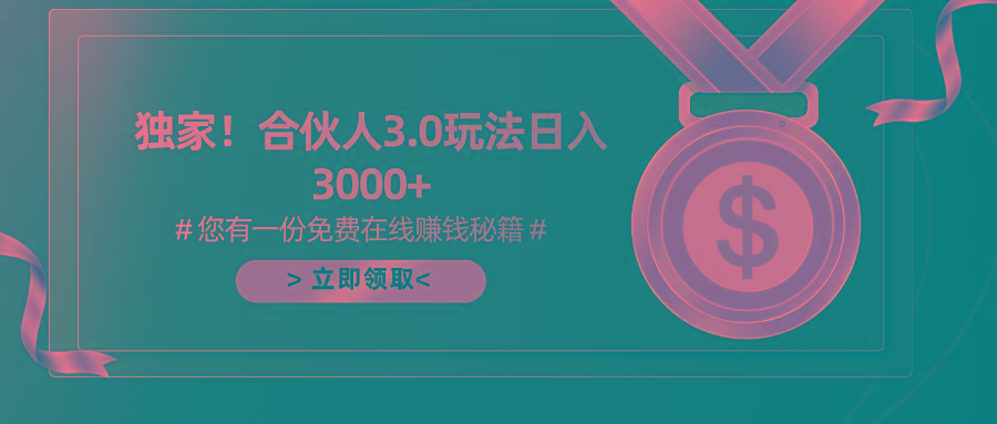 游戏合伙人3.0，日入3000+，无限扩大的蓝海项目-星火轻创