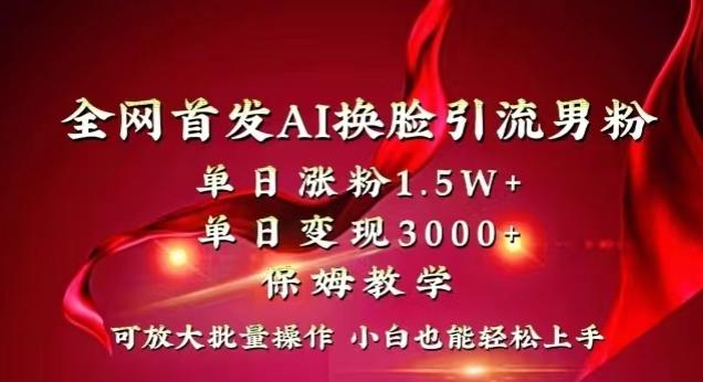 全网首发Ai换脸引流男粉，单日涨粉1.5w+，单日变现3000+，小白也能轻松上手拿结果【揭秘】-星火轻创