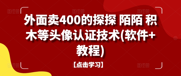外面卖400的探探 陌陌 积木等头像认证技术(软件+教程)-星火轻创