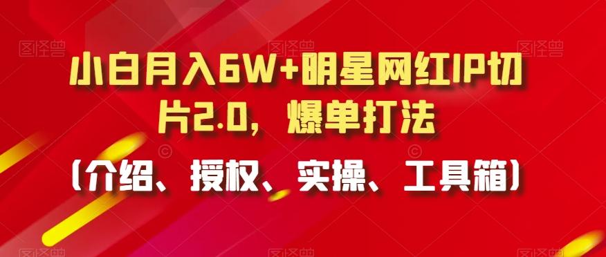 小白月入6W+明星网红IP切片2.0，爆单打法(介绍、授权、实操、工具箱)【揭秘】-星火轻创