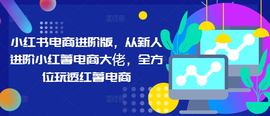小红书电商进阶版,从新人进阶小红薯电商大佬,全方位玩透红薯电商