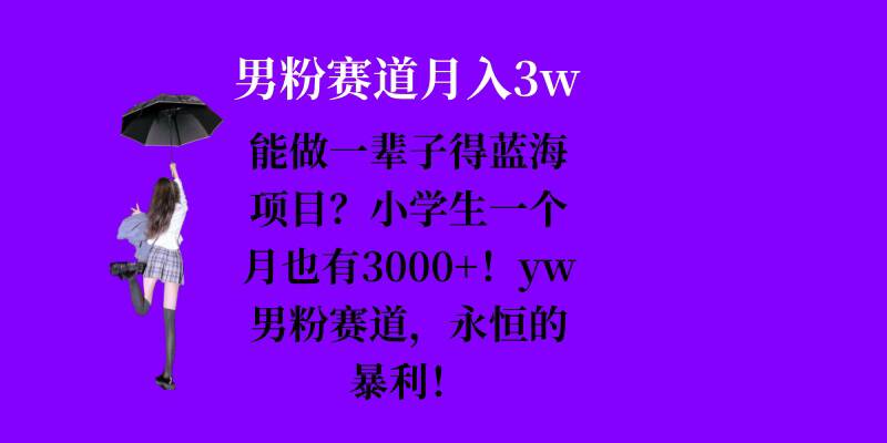 能做一辈子的蓝海项目？小学生一个月也有3000+，yw男粉赛道，永恒的暴利-星火轻创
