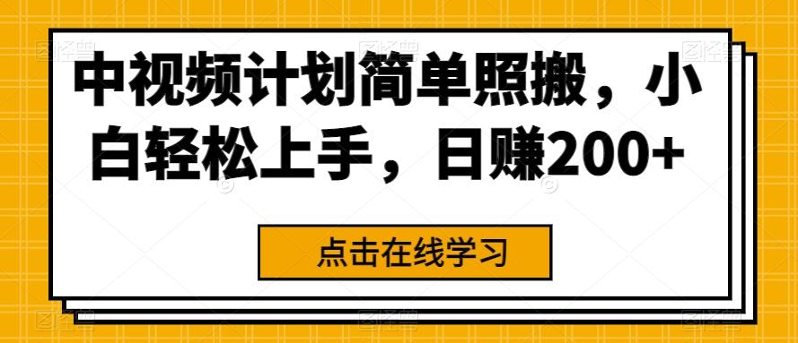 中视频计划简单照搬，小白轻松上手，日赚200+-星火轻创