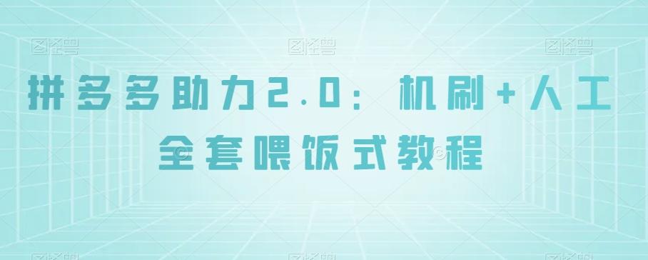 拼多多助力2.0：机刷+人工全套喂饭式教程【揭秘】-星火轻创