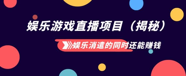 娱乐消遣的同时还能赚钱娱乐游戏直播项目（揭秘）-星火轻创