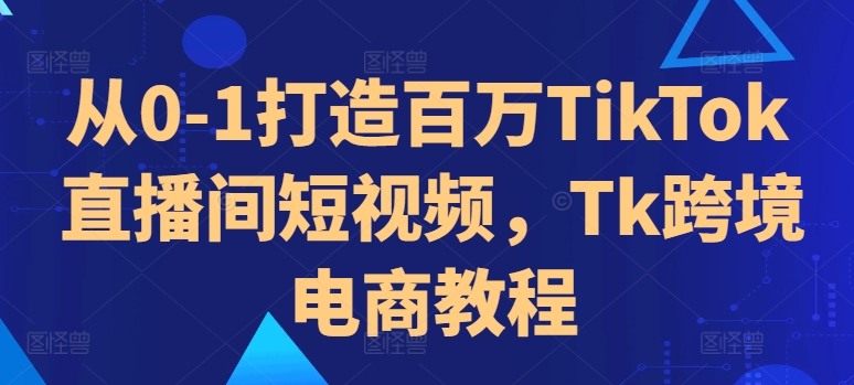 从0-1打造百万TikTok直播间短视频，Tk跨境电商教程-星火轻创