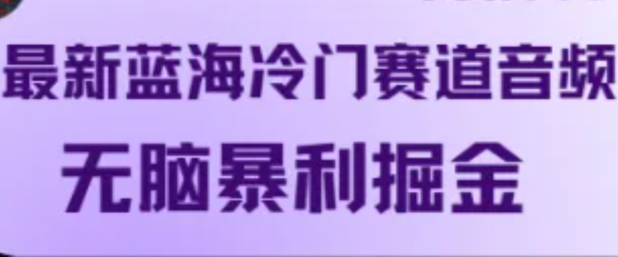 最新蓝海冷门赛道音频，无脑暴利掘金-星火轻创
