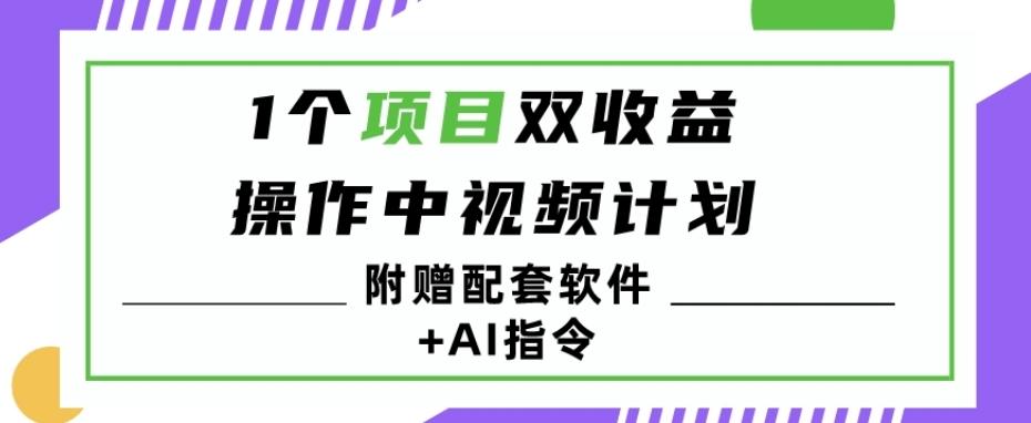 1个项目双收益？操作中视频计划1天最高3100+收益？（附赠配套软件+AI指令）-星火轻创