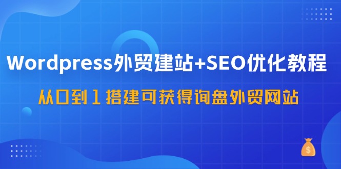 WordPress外贸建站+SEO优化教程，从0到1搭建可获得询盘外贸网站(57节课)-星火轻创
