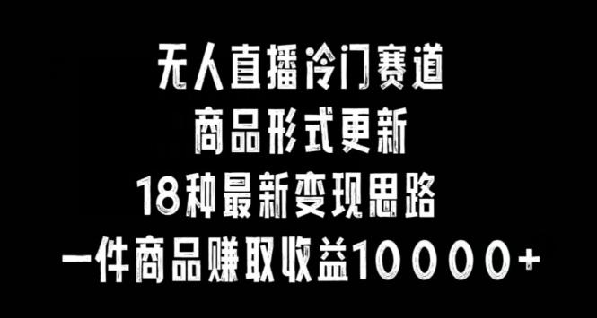 无人直播冷门赛道，商品形式更新，18种变现思路，一件商品赚取收益10000+【揭秘】-星火轻创