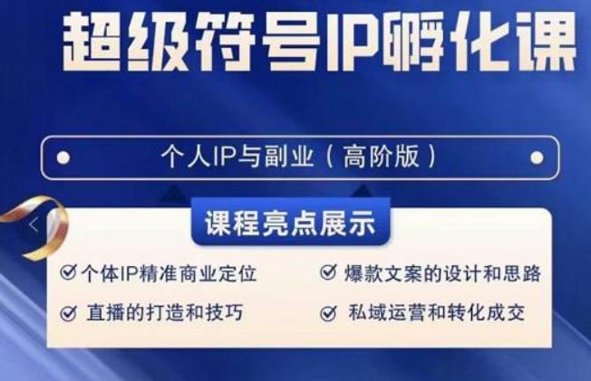 超级符号IP孵化高阶课，建立流量思维底层逻辑，打造属于自己IP（51节课）-星火轻创