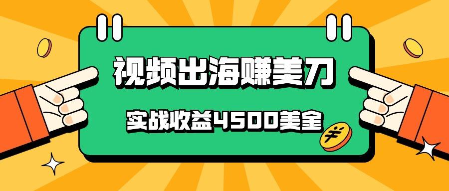 国内爆款视频出海赚美刀,实战收益4500美金,批量无脑搬运,无需经验直接上手-星火轻创