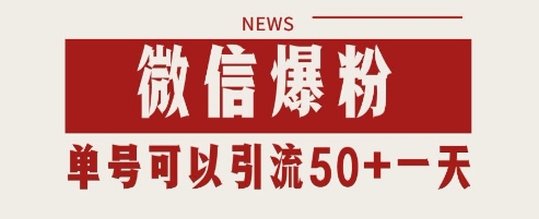 微信爆粉，私域暴力引流打法日引千粉 单号日进50+【揭秘】-星火轻创